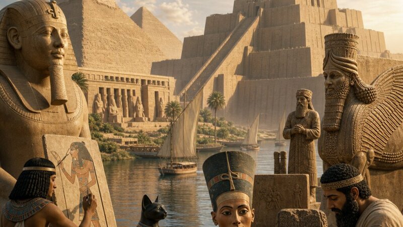 Umění starověkého Egypta a Mezopotámie: Historie a význam
